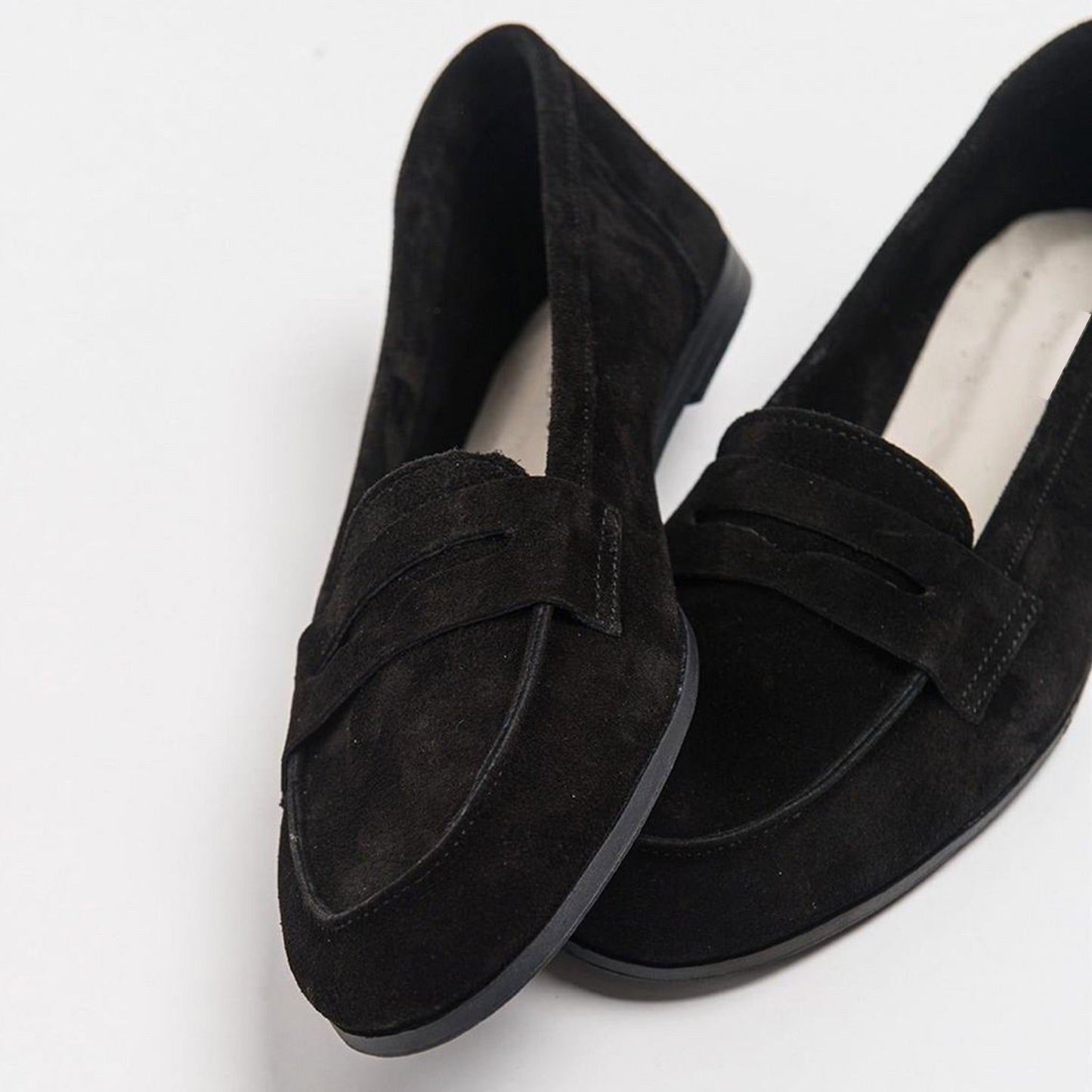 Dorothy - Black Suede Leather Loafers