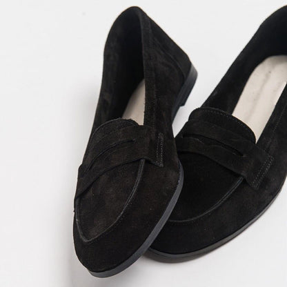 Dorothy - Black Suede Leather Loafers