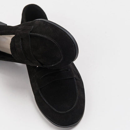 Dorothy - Black Suede Leather Loafers