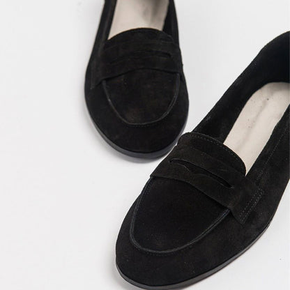 Dorothy - Black Suede Leather Loafers