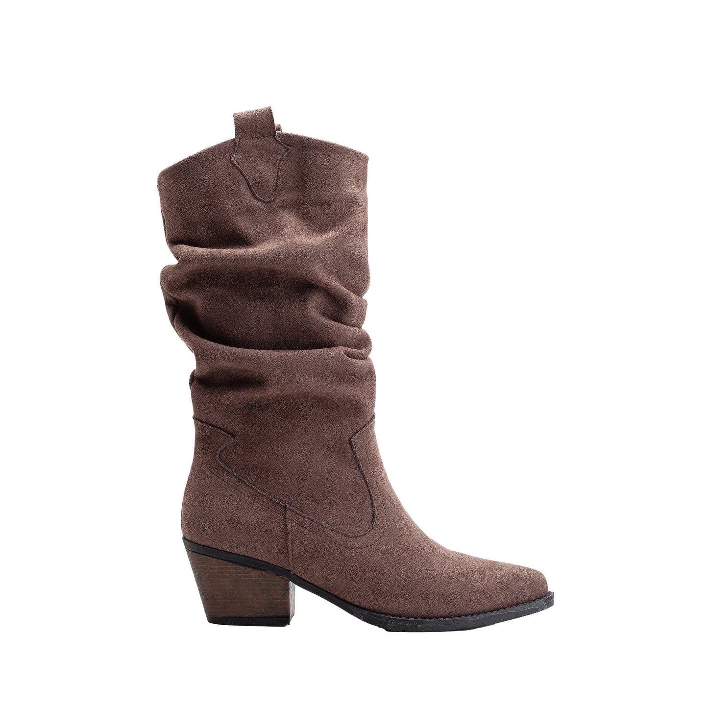 Bonnie - Brown Suede Slouch Western Boots