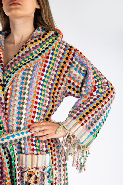 Savannah - Organic Cotton Handwoven Bubble Bathrobe (Unisex)