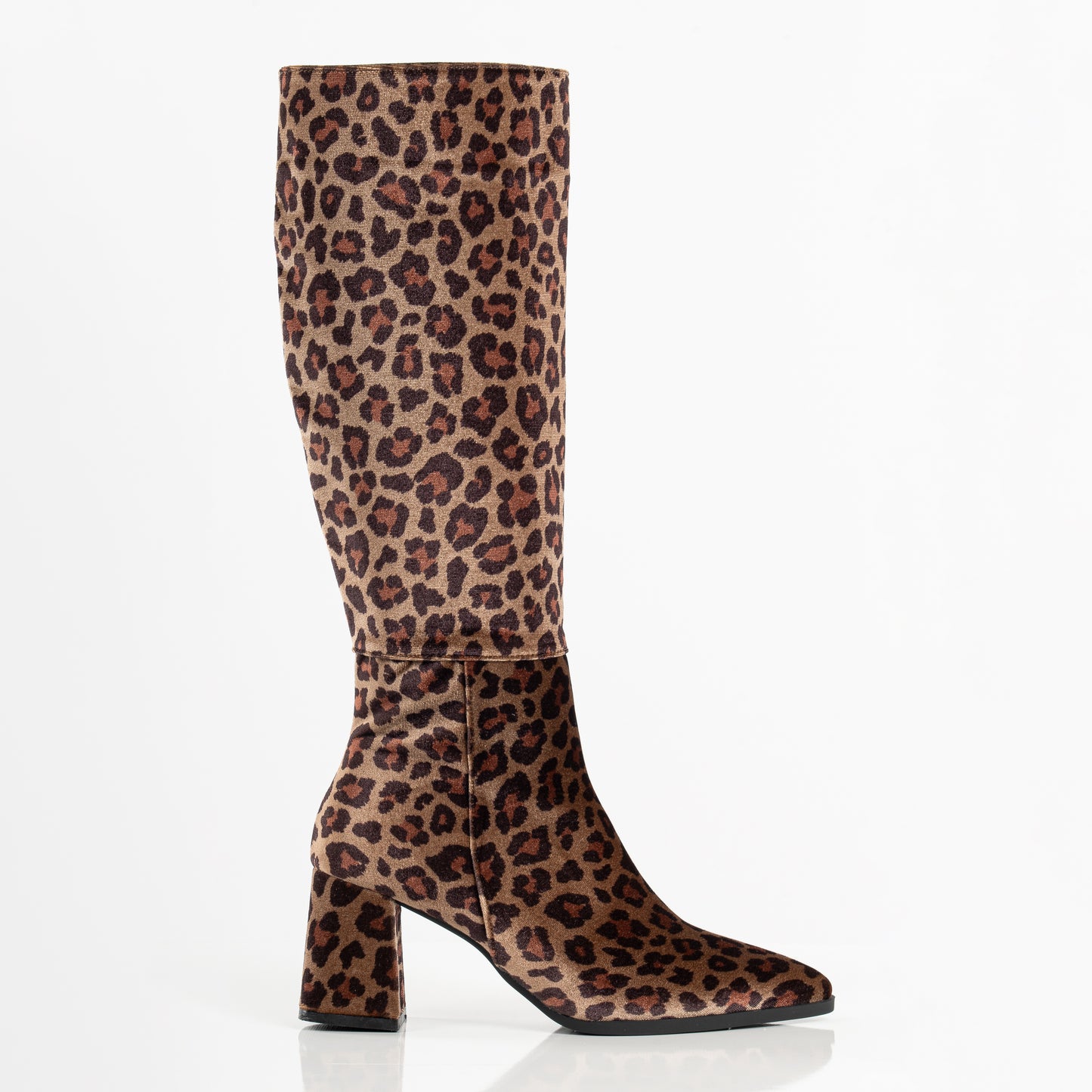 Liza - Leopard Brown Print Knee High Boot