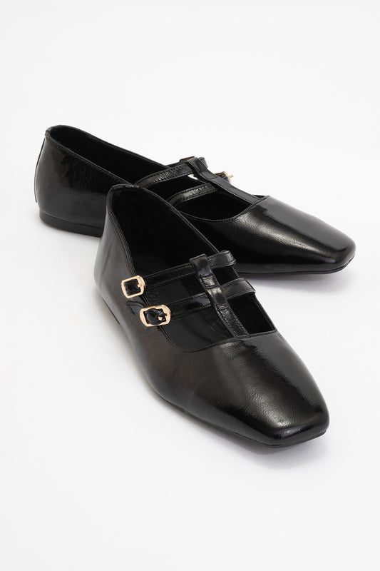 Starling - Black Patent Leather Mary Jane Flats (Women)