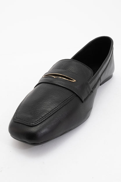 Iridessa - Black Leather Loafers (Women)