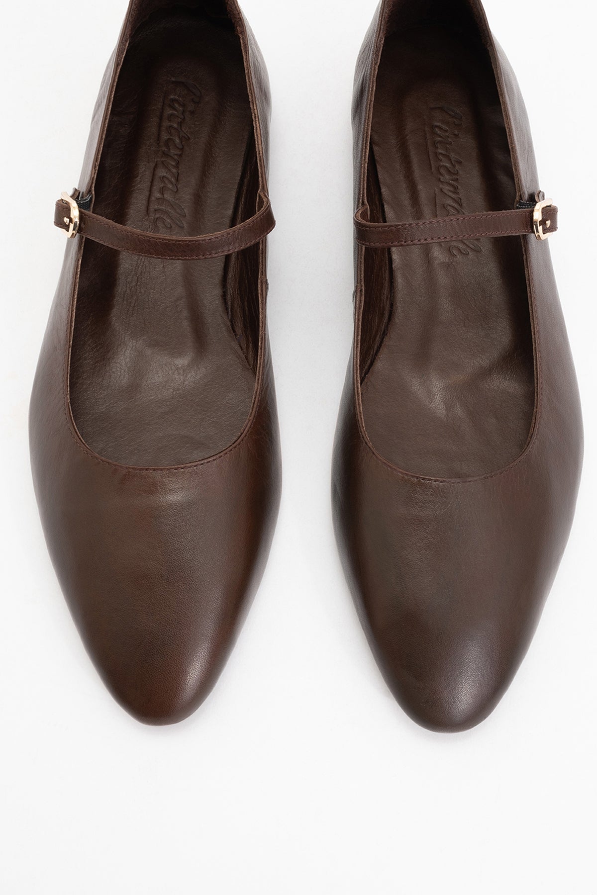 Lara - Brown Leather Mary Jane Flats