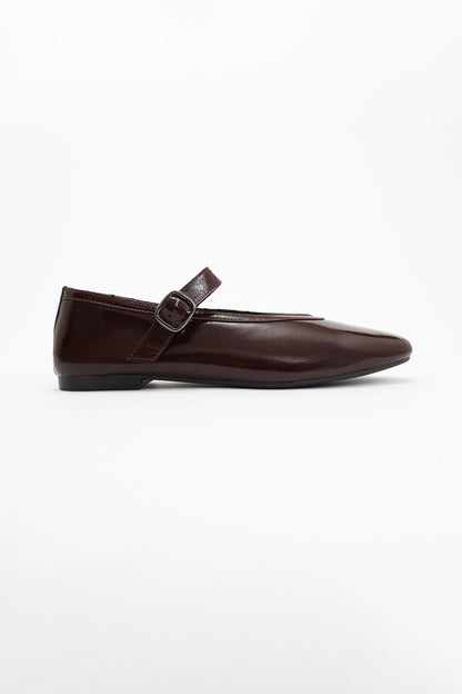 Matilda - Brown Patent Leather Mary Jane Flats
