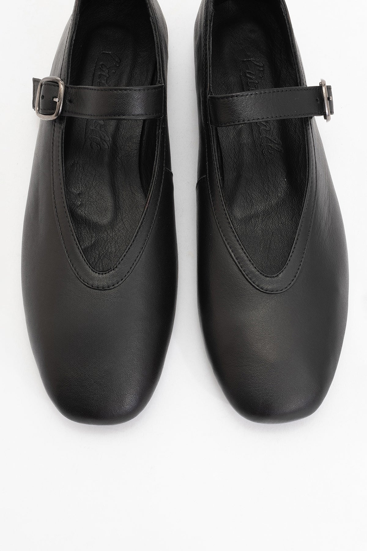 Matilda - Black Leather Mary Jane Flats