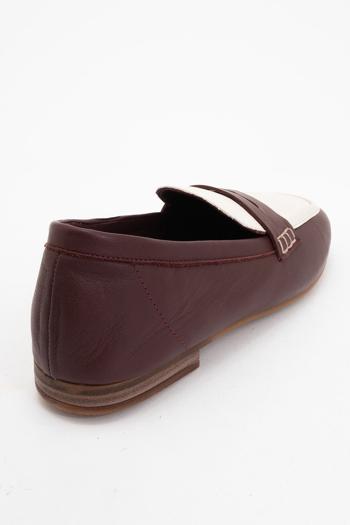 Skye - Brown White Leather Loafers (Women)