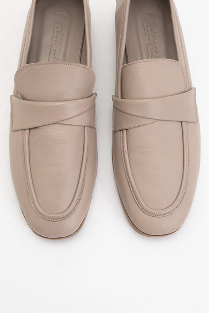Splice - Dark Beige Leather Loafers (Women)