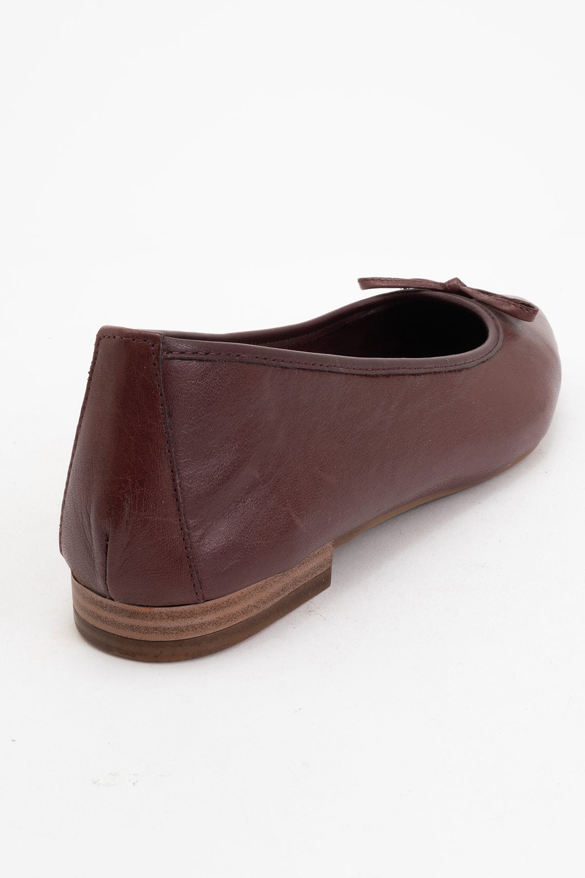 Ruby - Burgundy Brown Pointed Toe Leather Flats