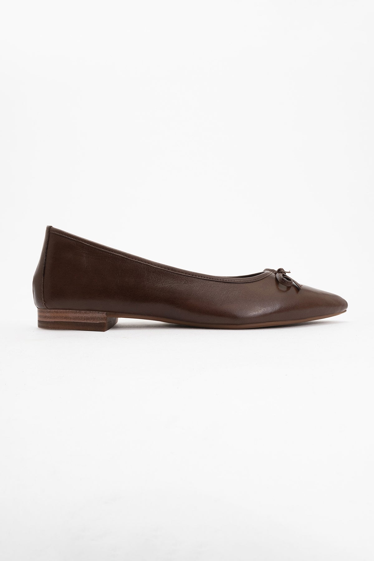 Ruby - Dark Brown Pointed Toe Leather Flats