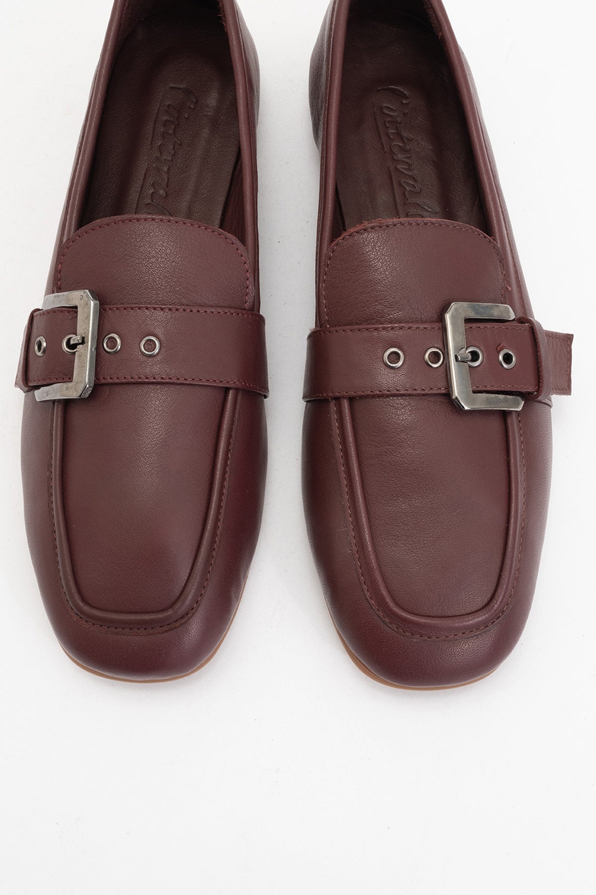 Clarion - Burgundy Brown Leather Loafers (Women)