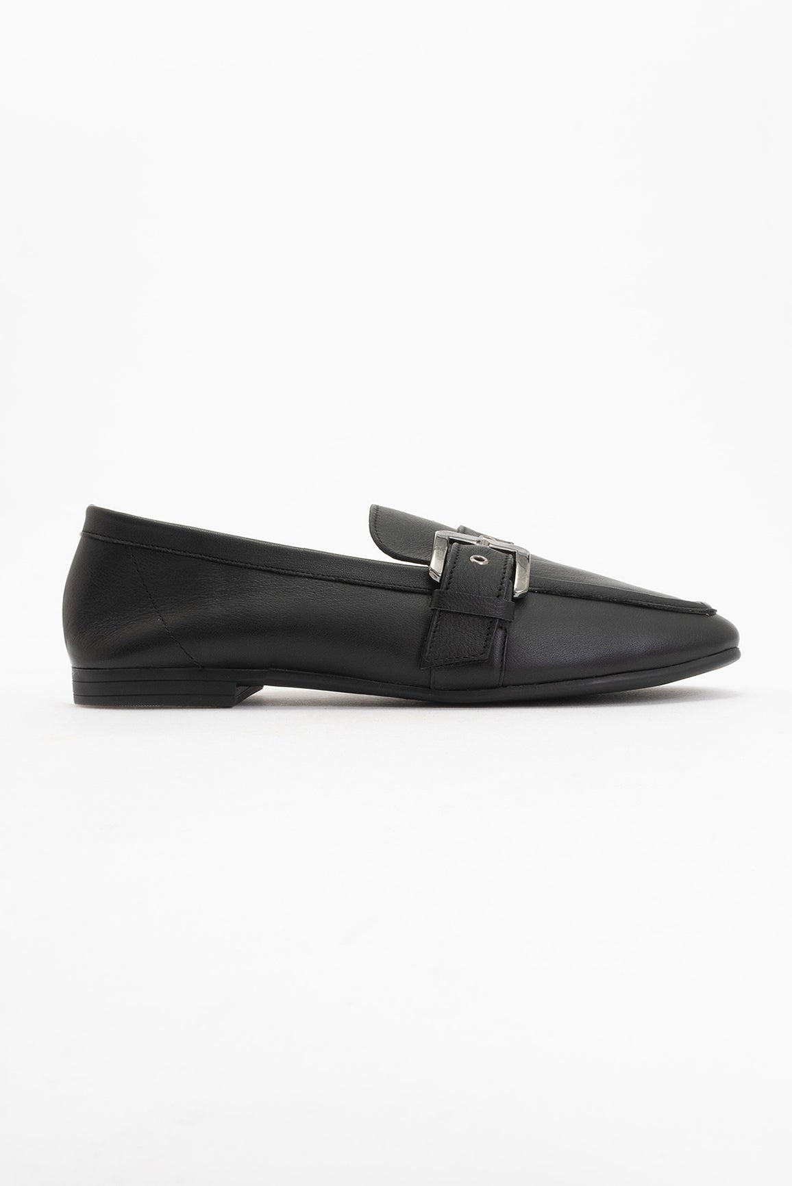 Clarion - Black Leather Loafers (Women)