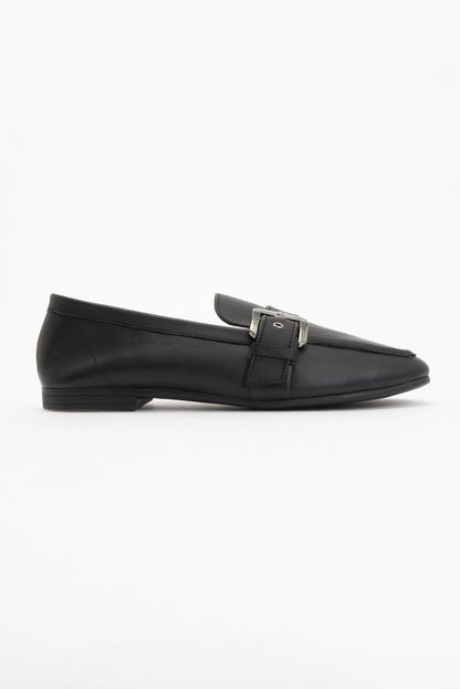 Clarion - Black Leather Loafers (Women)