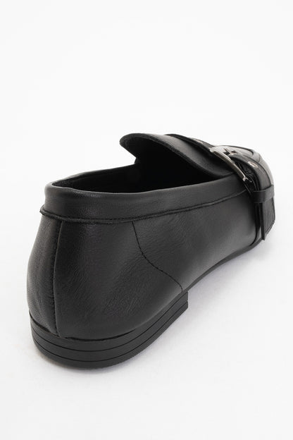 Clarion - Black Leather Loafers (Women)