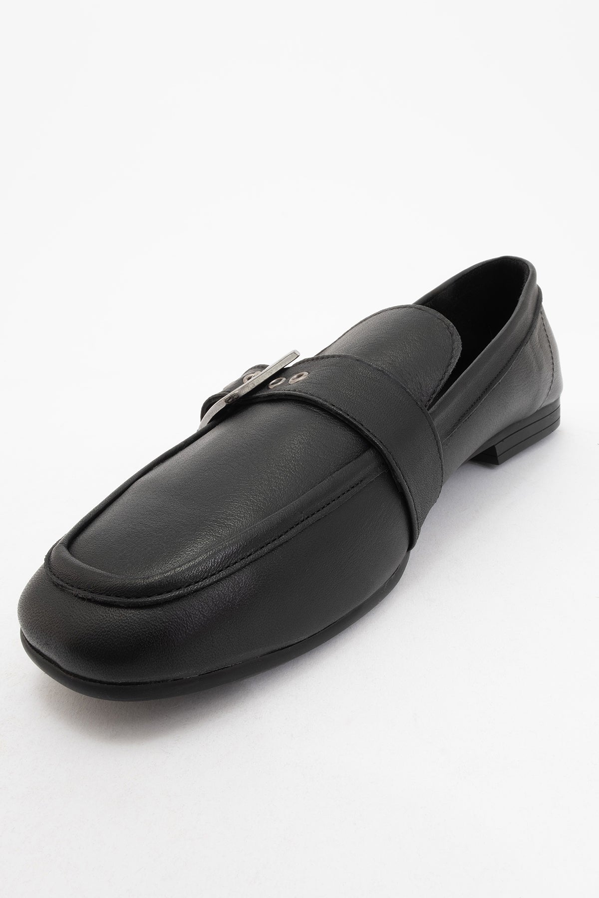 Clarion - Black Leather Loafers (Women)