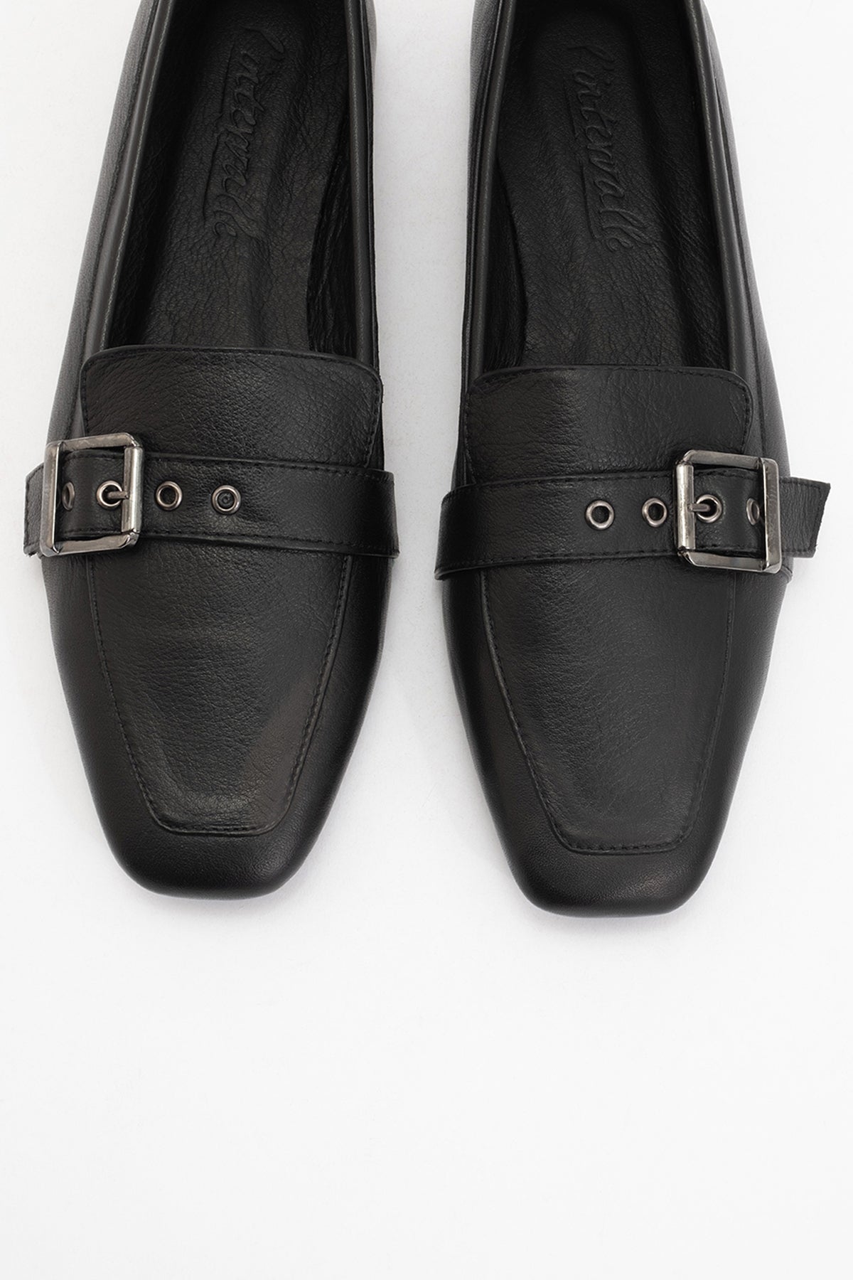 Periwinkle - Black Leather Loafers (Women)