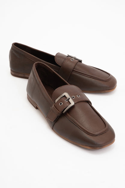 Clarion - Brown Leather Loafers (Women)
