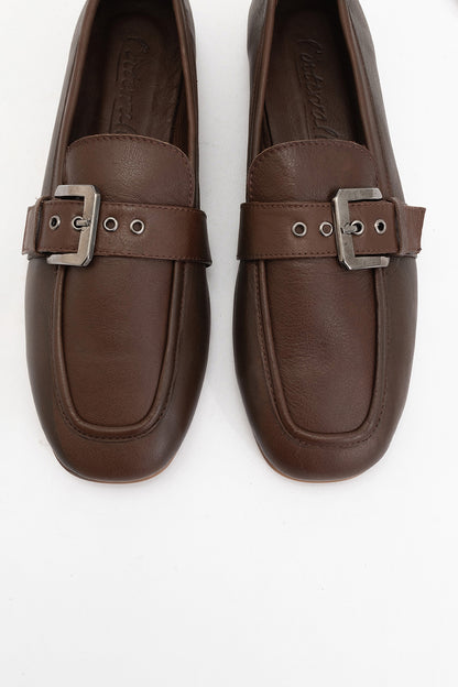 Clarion - Brown Leather Loafers (Women)