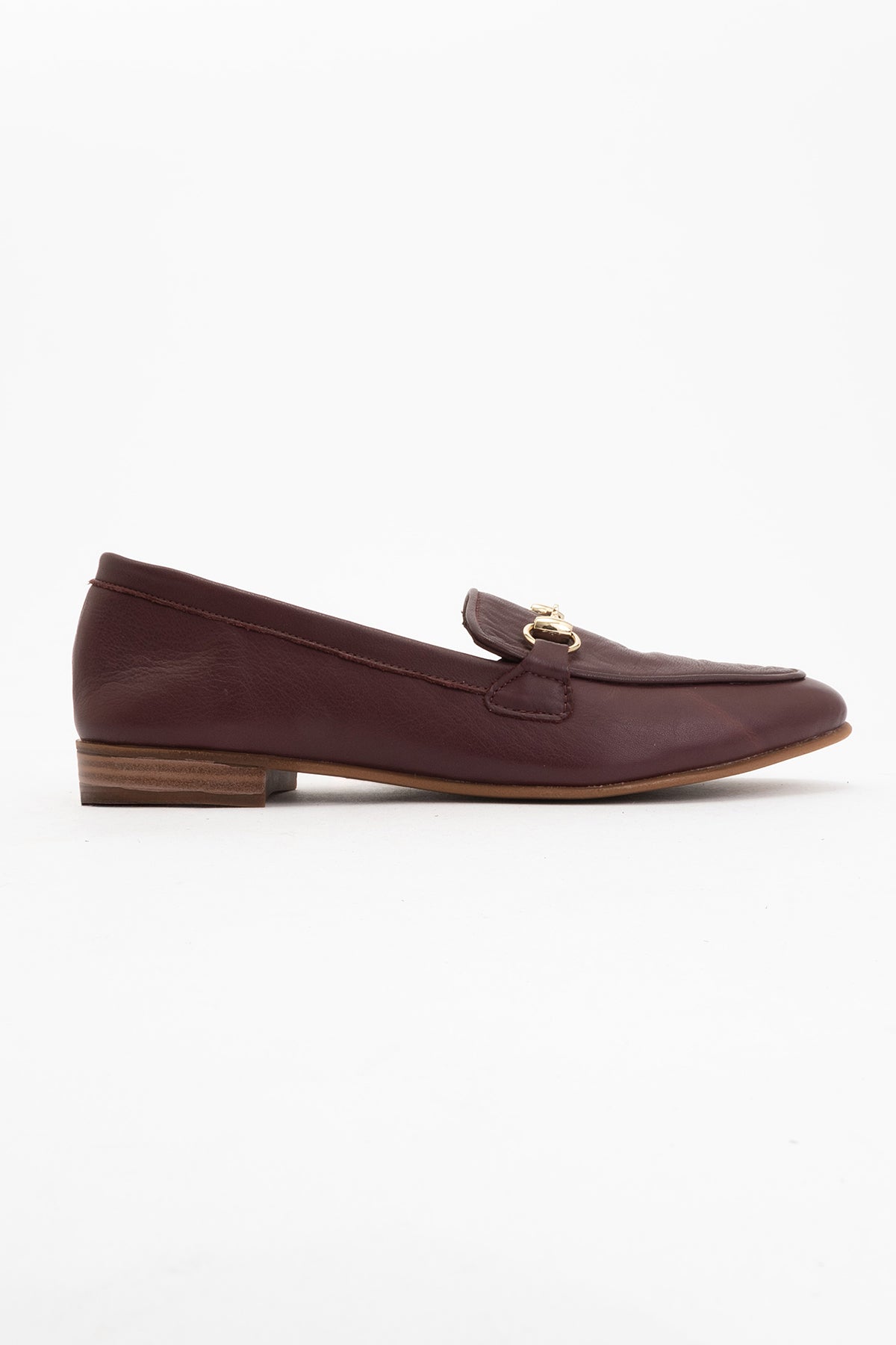 Rory - Burgundy Brown Leather Bit Loafers
