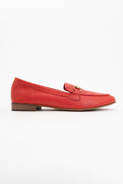 Rory - Red Leather Bit Loafers