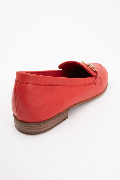 Rory - Red Leather Bit Loafers