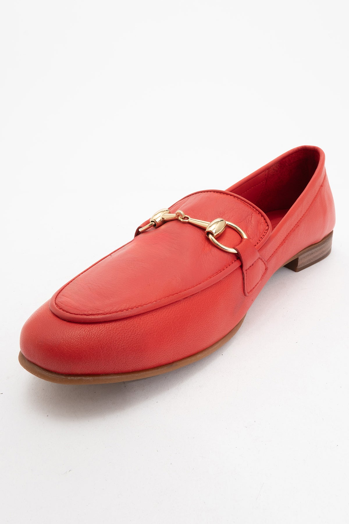 Rory - Red Leather Bit Loafers