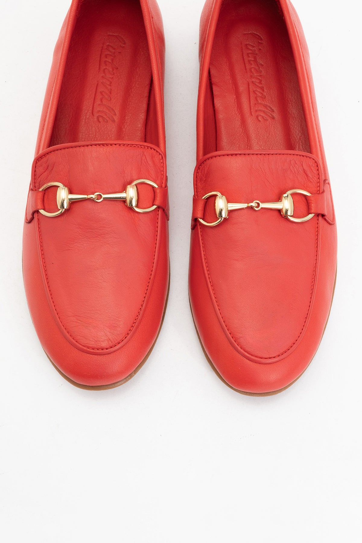 Rory - Red Leather Bit Loafers