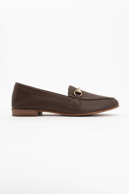Rory - Brown Leather Bit Loafers