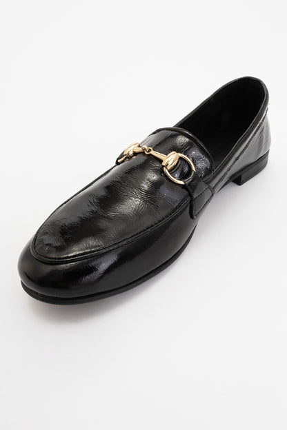 Rory - Black Patent Leather Bit Loafers