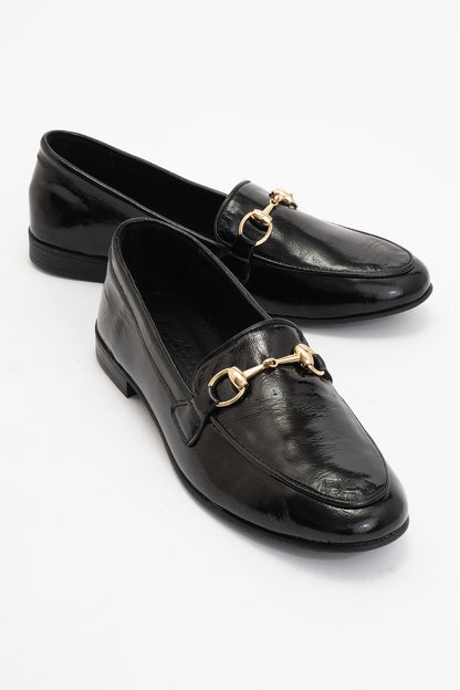 Rory - Black Patent Leather Bit Loafers