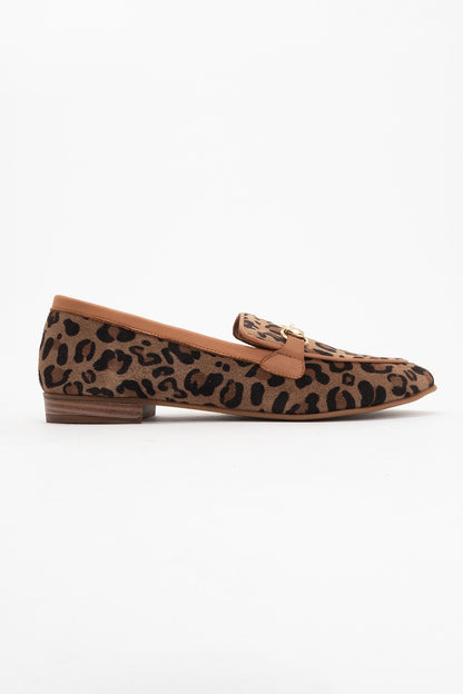 Rory - Leopard Suede Leather Bit Loafers
