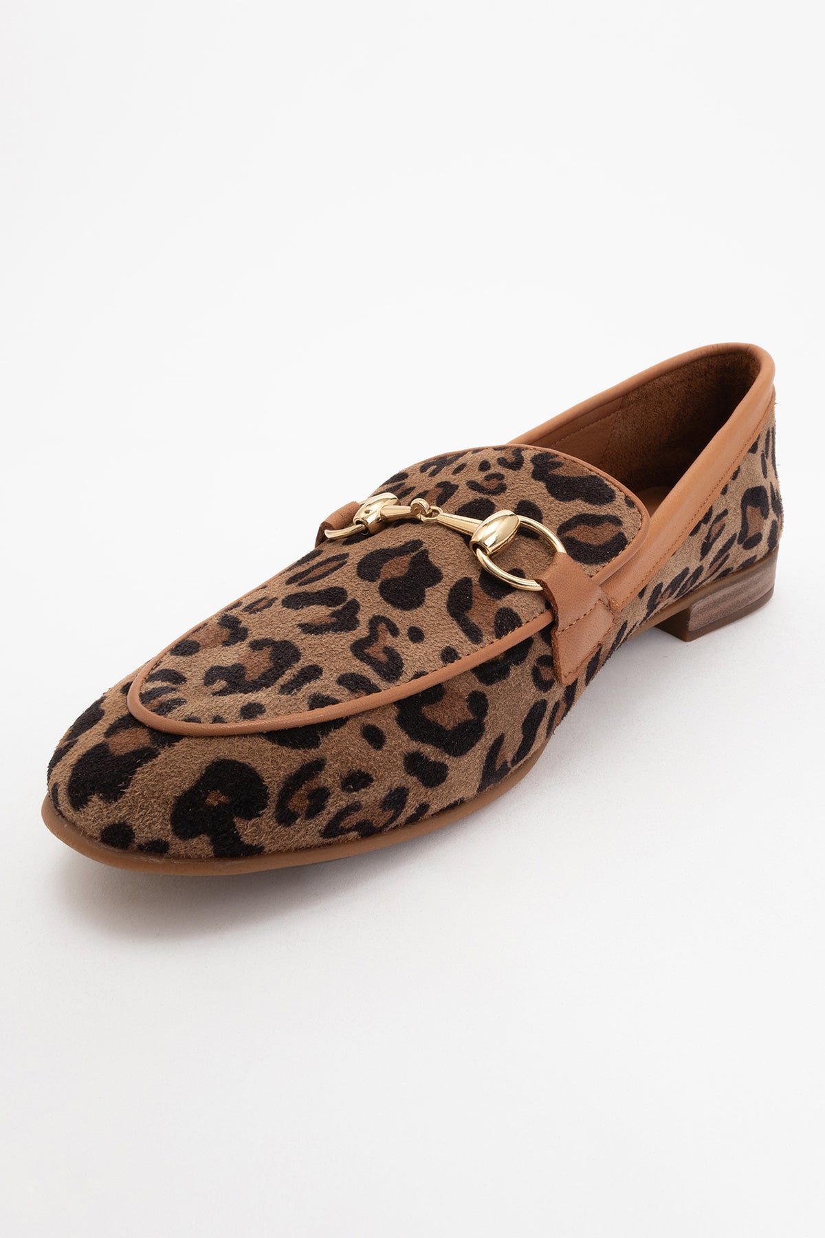 Rory - Leopard Suede Leather Bit Loafers