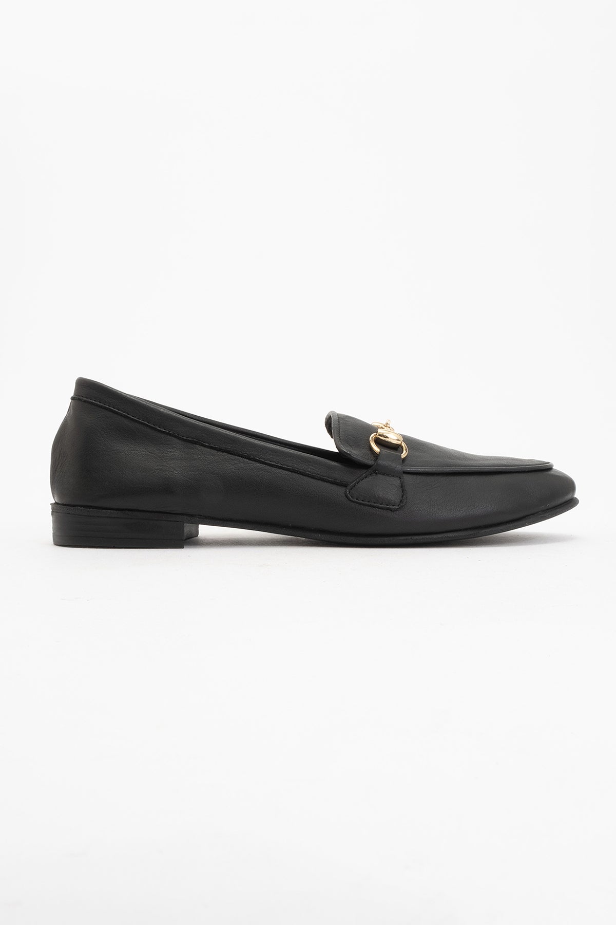 Rory - Black Leather Bit Loafers