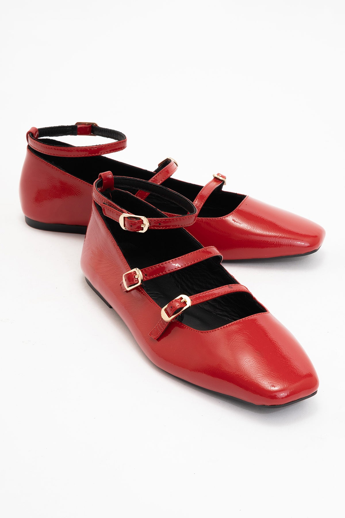 Serena - Red Patent Leather Mary Jane Flats