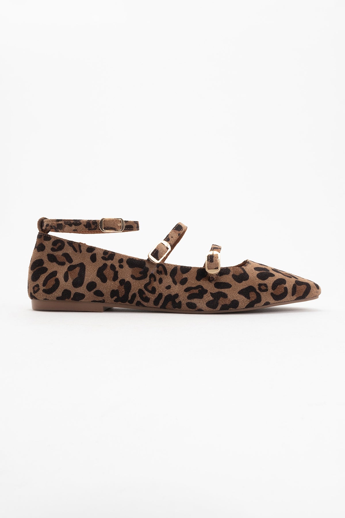Serena - Leopard Suede Leather Mary Jane Flats