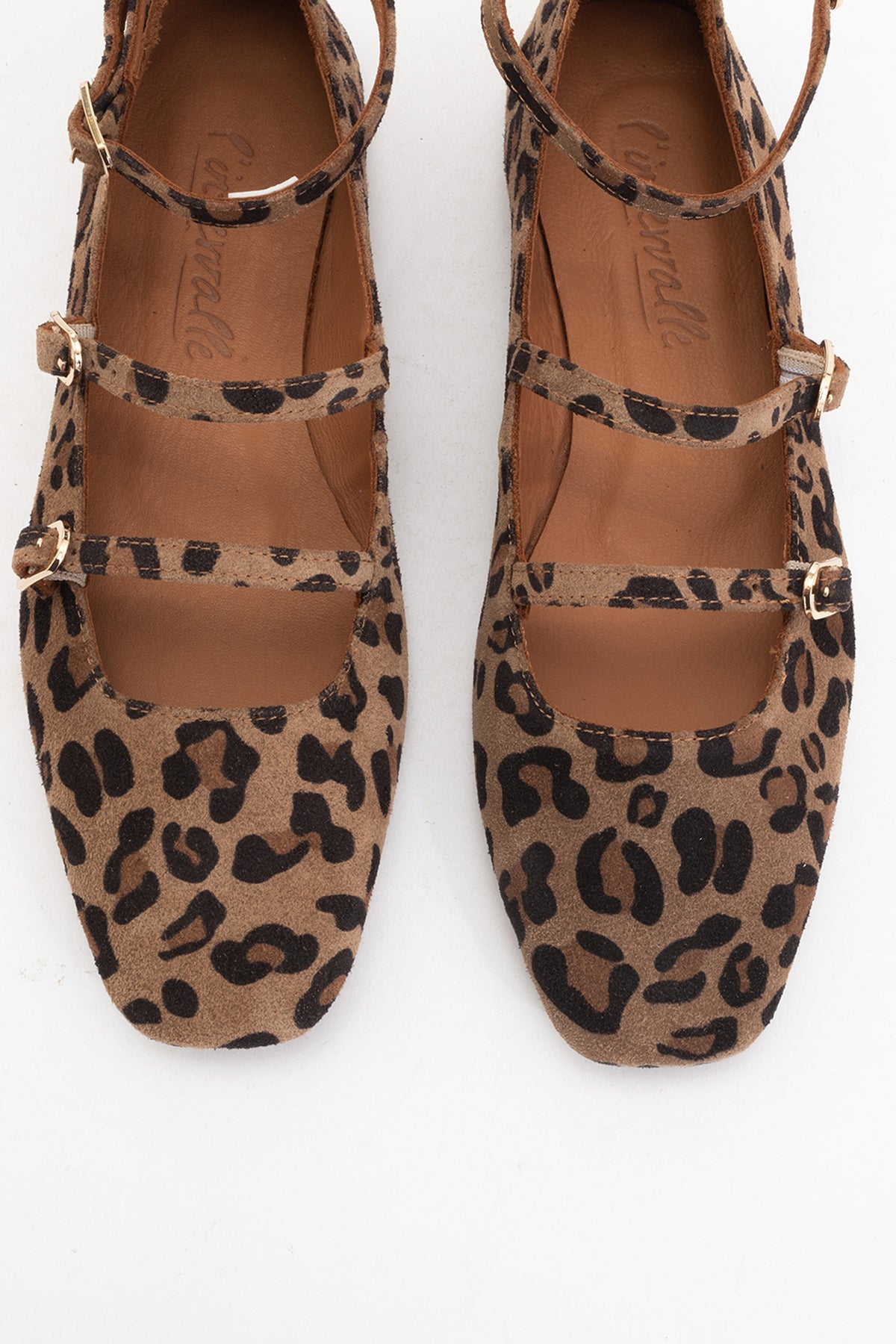 Serena - Leopard Suede Leather Mary Jane Flats