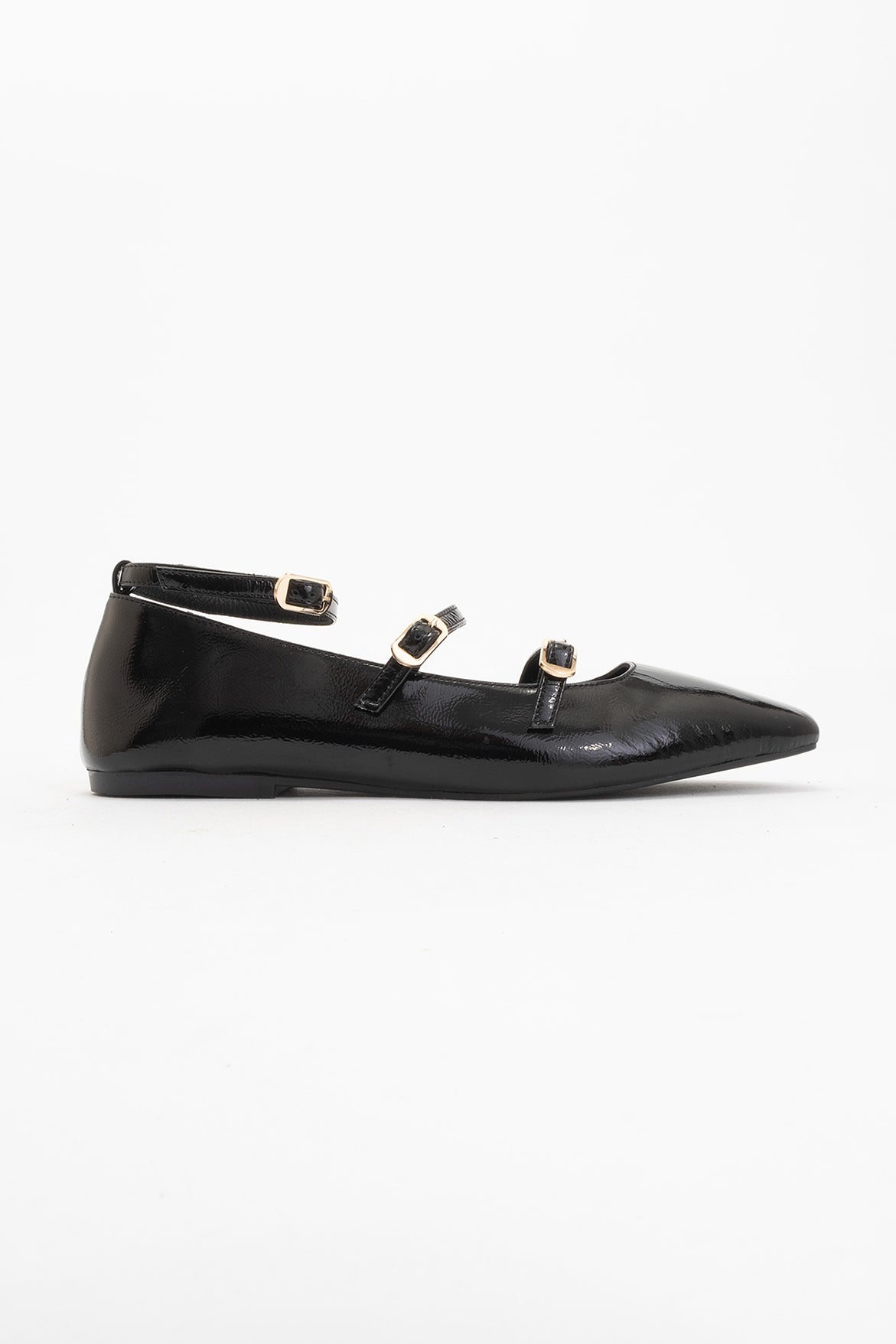 Serena - Black Patent Leather Mary Jane Flats