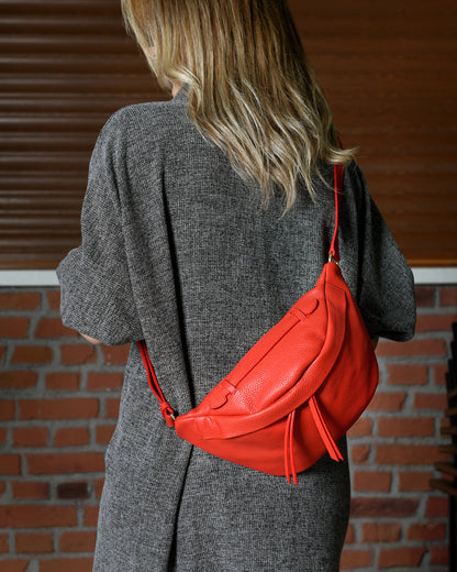 Bianca - Red Leather Crossbody Bag