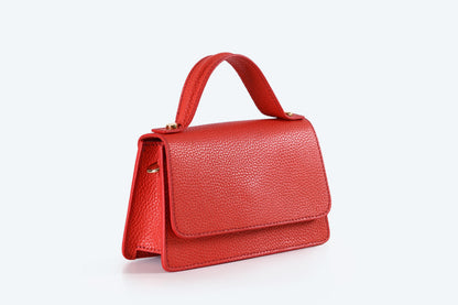 Chiara - Red Leather Shoulder Bag