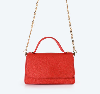 Chiara - Red Leather Shoulder Bag