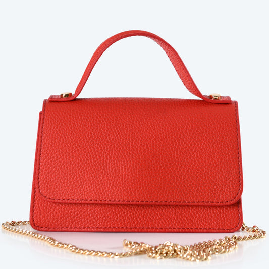 Chiara - Red Leather Shoulder Bag