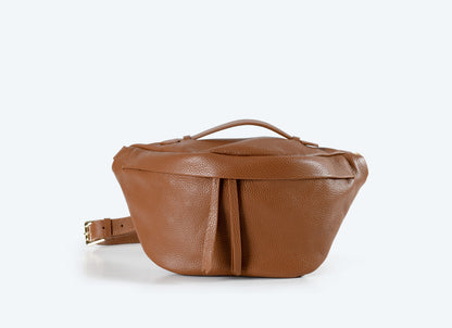 Bianca - Cognac Brown Leather Crossbody Bag