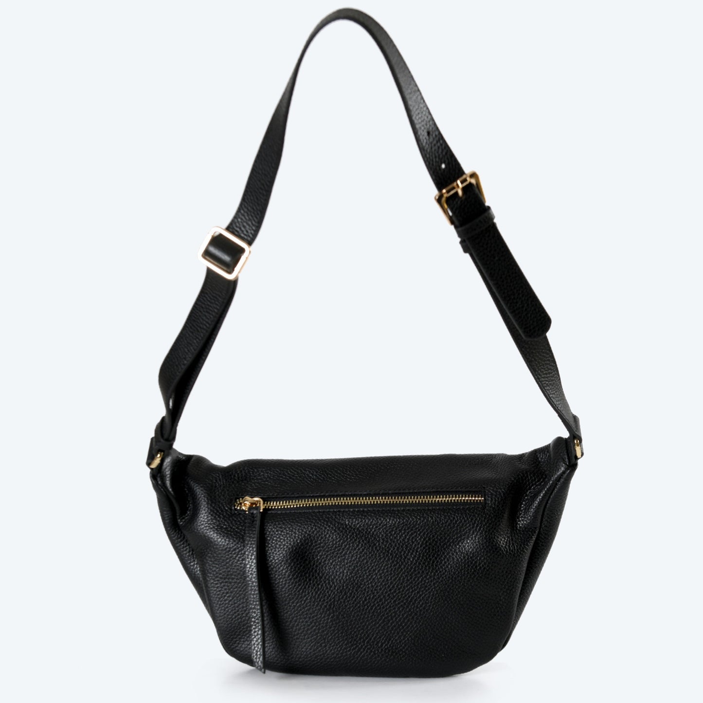 Bianca - Black Leather Crossbody Bag