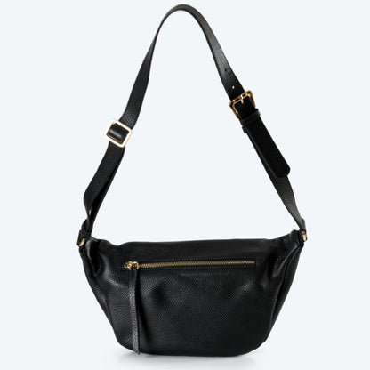 Bianca - Black Leather Crossbody Bag
