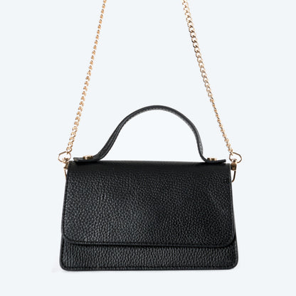 Chiara - Black Leather Shoulder Bag
