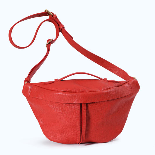 Bianca - Red Leather Crossbody Bag