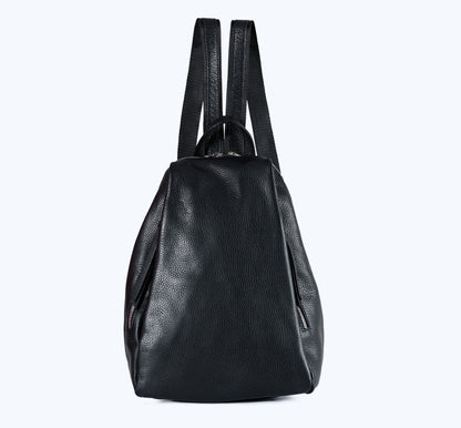Alessia - Black Leather Backpack