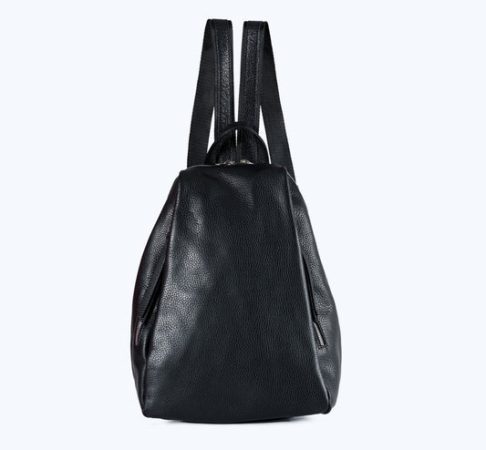 Alessia - Black Leather Backpack